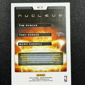 Tim Duncan Tony Parker Manu Ginobili 2022-23 Panini NBA Origins Nucleus スパーズ ダンカン パーカー ジノビリ *説明必読の画像2