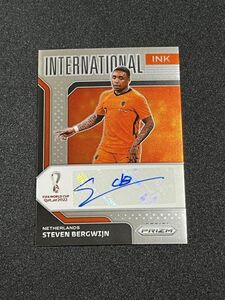 Steven Bergwijn 直筆サインカード 2022 Panini Prizm FIFA World Cup Qatar Auto ステーフェン・ベルフワイン Netherlands Ajax