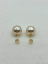 真珠 南洋 白蝶 パール K18 ピアス 11.0㎜UP シャンパン カラー South Sea Pearls_画像9