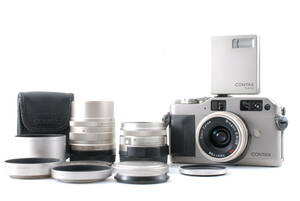 [Подтвержденная операция с гарантией красивых товаров] Contax G1 35mm Plame Film Camera + 28 мм + 45 мм + 90 мм комплект объектива + TLA140 Flash #Q5544