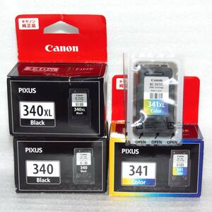 Canon キャノン　純正 BC-340　BC-341　XL大容量＆標準 ブラック＆カラー 各1本の4本組