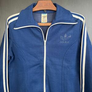 70's フランス製 adidas アディダス トラック ジャケット ジャージ originals 古着 ビンテージ ヴィンテージ フロッキー プリント176cm/21