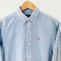 F9902iL 日本製 Ralph Lauren ラルフローレンサイズ170cm キッズ ボーイズ 長袖シャツ ボタンダウンシャツ ブルー 綿100% コットンシャツ_画像4