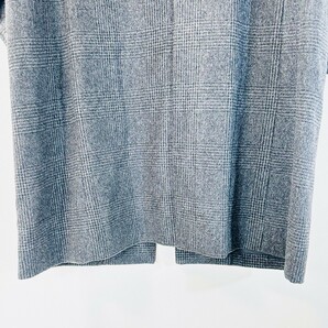 F9962iL タグ付き未使用品 UNIQLO ユニクロ サイズL ウールカシミヤ チェスターコート ロングコート グレンチェック柄 グレー レディース の画像8