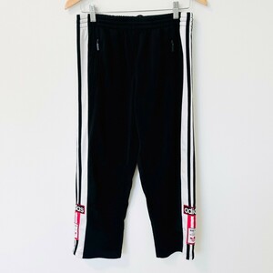 F9993iL adidas アディダス サイズUS16 (140～150cm位) キッズ トラックパンツ ジャージ ブラック スポーツ ストリート ダンス レトロ