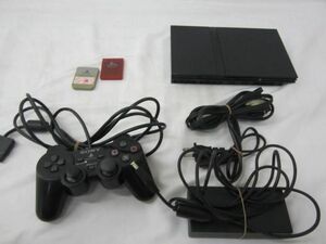 【同梱可】訳あり ゲーム プレイステーション2 PS2 本体 SCPH-77000 チャーコルブラック 動作品 周辺機器あり