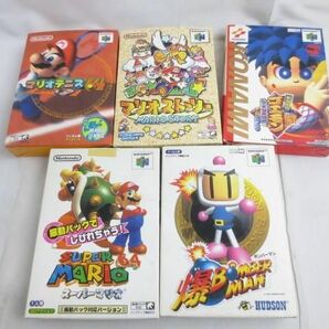 【同梱可】中古品 ゲーム NINTENDO 64 ソフト がんばれゴエモン ネオ桃山幕府 マリオストーリー マリオテニス 他 箱の画像1