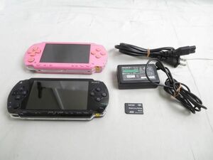 【同梱可】中古品 ゲーム PSP 本体 PSP1000 ブラック ピンク 初期化済み 充電ケーブル 8GBメモリーカード グッズセッ