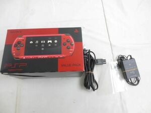 【同梱可】中古品 ゲーム PSP 本体 PSP3000 レッド/ブラック 動作品 充電器 メモリースティック 2GB 箱あり