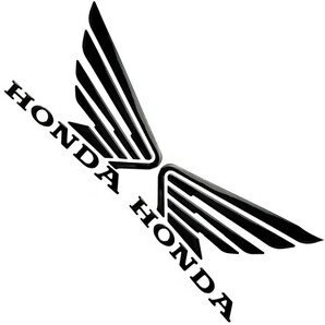 人気カラー ホンダ立体3Dエンブレム大【ブラック】HONDAステッカー カスタム2枚セット 両面テープ 本田 デカール カスタムの画像1