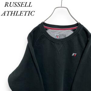 A18 ラッセルアスレチック L アメリカ古着　無地 スウェット トレーナー ブラック　RUSSELL ATHLETIC メンズ