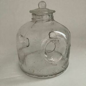ガラスハエ取り器 Bガラス瓶 古道具 ハエトリ瓶 アンティーク 昭和レトロ ガラス容器 