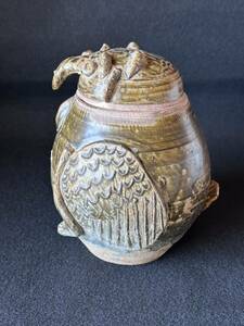 古美術　褐釉鳥形蓋壺 高さ:約19cmアジア 古陶磁 古美術 骨董　