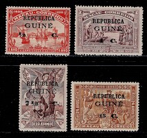 ★ポルトガル領・ギニア　1913年　ヴァスコダガマ　マカオ切手に加刷　4種（未）_画像1