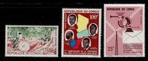 ★コンゴ人民共和国　航空　1964年　3種（未）_画像1
