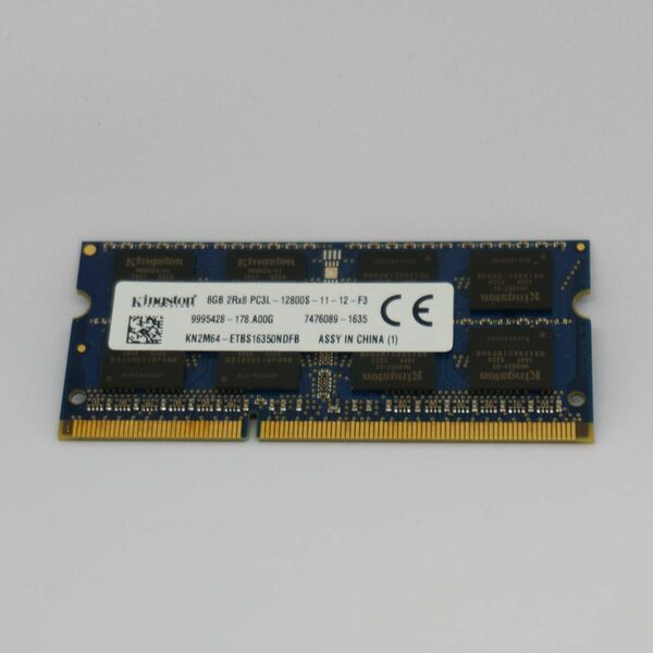 Kingston 8GB 1600MHz DDR3 PC3-12800 SODIMM ノートパソコン用メモリ