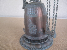 銅製 龍の釣鐘 吊鐘 竜　龍　ドラゴン 龍彫　高さ 約14.5cm Dragon Bell　copper_画像3