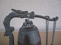 銅製 龍の釣鐘 吊鐘 竜　龍　ドラゴン 龍彫　高さ 約14.5cm Dragon Bell　copper_画像4