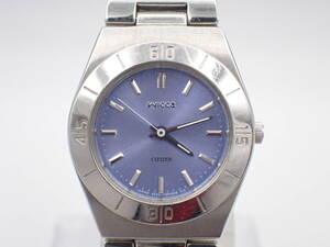 UH-R148《1円》《電池交換済》CITIZEN シチズン Wicca ウィッカ 1032-L20085 ブルー系文字盤 レディース 3針　QZ 