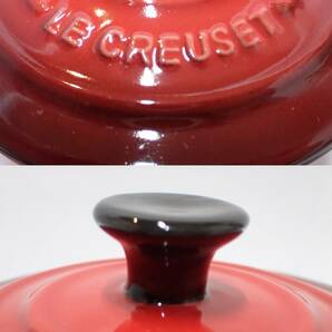 KK940【未使用】ルクルーゼ ミニココット LE CREUSET カラー：赤 マグカップ スープカップ 蓋付き ミニチュア 鍋 しおり・箱有の画像5