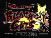 Ｓサイズ黒色ベースネコCREAMSODAクリームソーダＴシャツブラックキャッツネコ黒検索ロカビリーブラックキャッツ青野美沙稀マジック_画像1