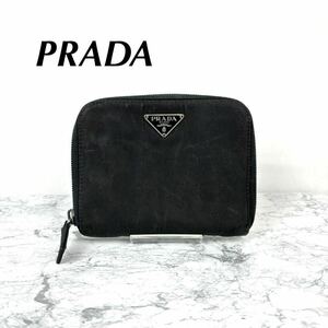 PRADA プラダ 財布 ナイロン コンパクト財布　ブラック 黒　ポコノ 二つ折り財布 カード8枚収納 折りたたみ式 ミニ財布　60309AM