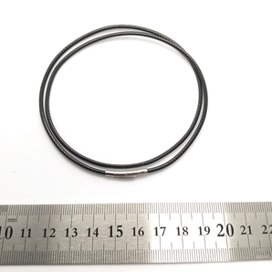紐 ネックレス チョーカー ラップブレス ワックスコード 黒 ステンレス 防水 メンズ ステンレス鋼 留め具 耐久性 高品質 ( 2mm/50cm ) の画像7