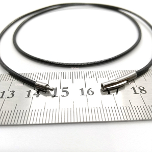 紐 ネックレス チョーカー ラップブレス ワックスコード 黒 ステンレス 防水 メンズ ステンレス鋼 留め具 耐久性 高品質 ( 2mm/50cm ) の画像8