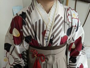 パール　重ね襟　伊達襟　フリル　ハンドメイド