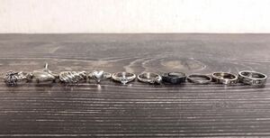  all SILVER 925 silver ring ring silver product accessory 10 point set ⑦