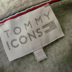 (56811)TOMMY HILFIGER TOMMY ICONS トミー ヒルフィガー 裏起毛 ハーフジップ スウェット チュニック グレー系 XS の画像3