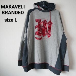 MAKAVELI BRANDED 異素材 ペイズリー パーカー 大きいサイズ パーカー