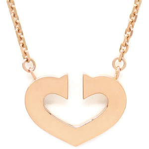  Cartier necklace C Heart pendant K18PG Gold 750 18K used 