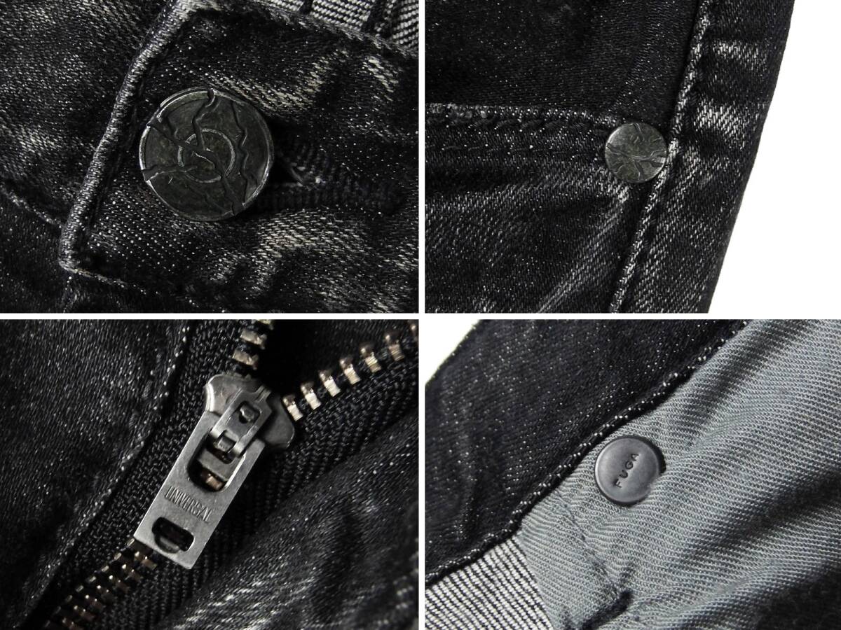 ■FUGA フーガ / FG18-C20 / 日本製 / メンズ / ブラック / リメイク加工 アンクル ストレッチ スキニー デニムパンツ size 44 / ボトムス ■FUGA フーガ / FG18-C20 / 日本製 / メンズ / ブラック / リメイク加工 アンクル ストレッチ スキニー デニムパンツ size 44 / ボトムス