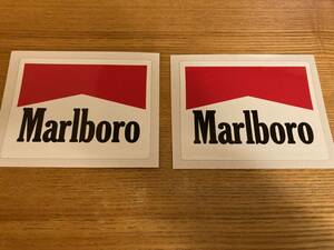 即納 マルボロ Marlboro レーシング 80mm x 60mm 2枚セット ステッカー 《送料無料》