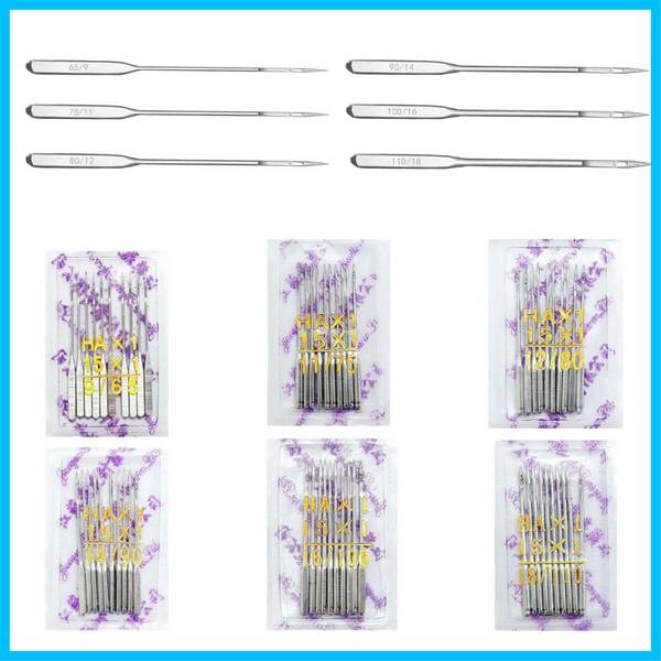 【在庫セール】厚生地 ミシンニードル 薄生地 ミシン針セット (9#/11#/12#/14#/16#/18#) 6サイズ ミシンア