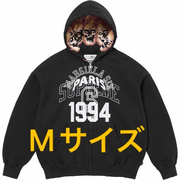 Supreme x MM6 Maison Margiela Zip Up Hooded Sweatshirt Black