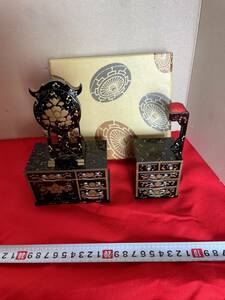 Art hand Auction Hina Dolls Tools Mirror stand Needle box Japanese traditional dolls Hina dolls, season, Annual event, Doll's Festival, Hina doll