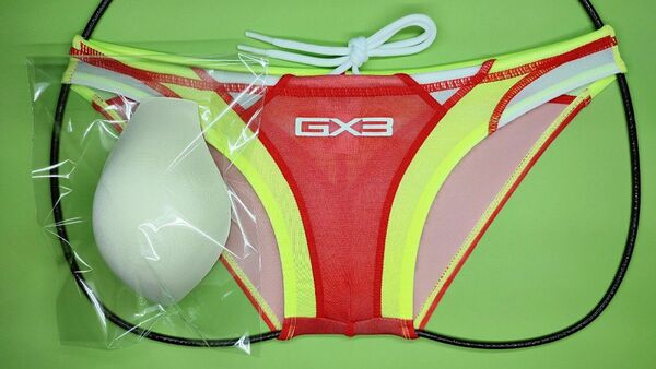 ☆新品☆M☆GX3 ジーバイスリー SPLASH SKIN ビキニパンツ 競パン 競泳水着 激浅スーパーローライズ 透け防止パッド