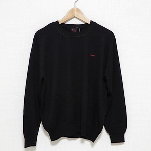 #apc パパス Papas ニット・セーター 長袖 ロゴ 丸首 クルーネック M 黒系 メンズ [853754]