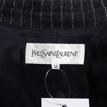 #wnc イヴ サンローラン YVES SAINTLAURENT YSL パンツスーツ 38 黒系 グレー カシミア混 ストライプ イタリア製生地 レディース [864446]_画像7