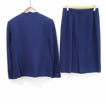 #wnc ラピーヌブランシュ LAPINE BLANCHE スカートスーツ セットアップ 9 紺 ノーカラー レディース [867846]_画像2
