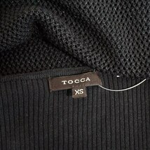 #snc トッカ TOCCA ワンピース XS 黒 ニット リブ 半袖 かぎ編み ラメ リボンベルト ペチコート付き レディース [864172]_画像7