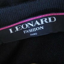 #axc レオナール LEONARD アンサンブル ツーピース L 黒 白 シルク ドット ニット 異素材 モックネック 日本製 レディース [846026]_画像8