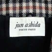 #wnc ジュンアシダ junashida スカートスーツ 7 ベージュ 黒 茶 ツーピース チェック柄 バックジップ レディース [870930]_画像6