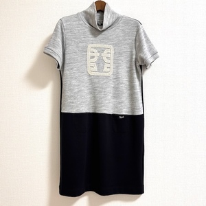 #sncpiko-nePICONE tunic One-piece 38 gray black short sleeves high‐necked lady's [801373]