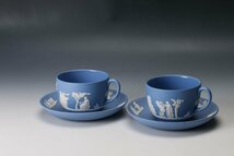 【佳香】WEDGWOOD ウェッジウッド ジャスパー カップ&ソーサー ブルー 二客 本物保証_画像2