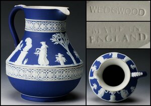 【佳香】WEDGWOOD ウェッジウッド ミルクピッチャー コバルトブルー アンティーク 本物保証