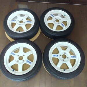 RAYS　VOLKRACING TE37 ホワイト 15×5.5jj+45 ダンロップ　ル・マン5 165/55R15 ４本セット