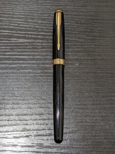 PARKER パーカー SONNET ソネット 万年筆 ペン先 18K 750 ゴールド ブラック 黒 フランス 筆記用具 文房具 全長13cm 18金 金 コレクション